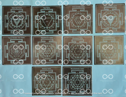 Dus Mahavidya Yantra Collection (More Effective, Certified Designs, Set of 10